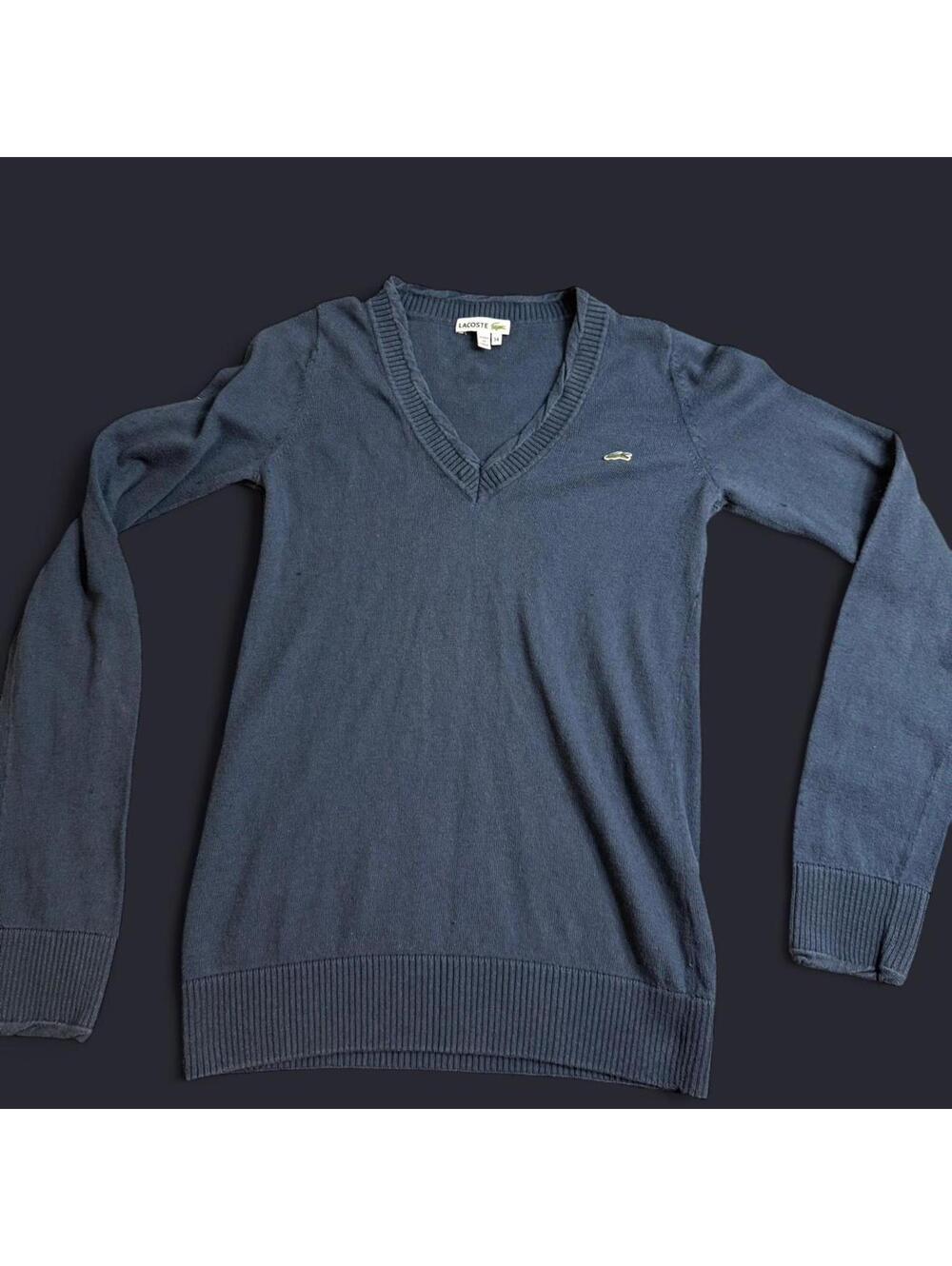 Lacoste Men's Navy V-Neck Sweater - Size 34